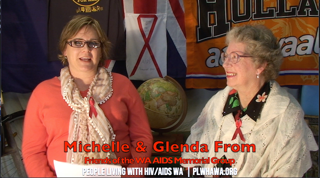 Michelle and Glenda from the Friends of the WA AIDS Memorial Group.